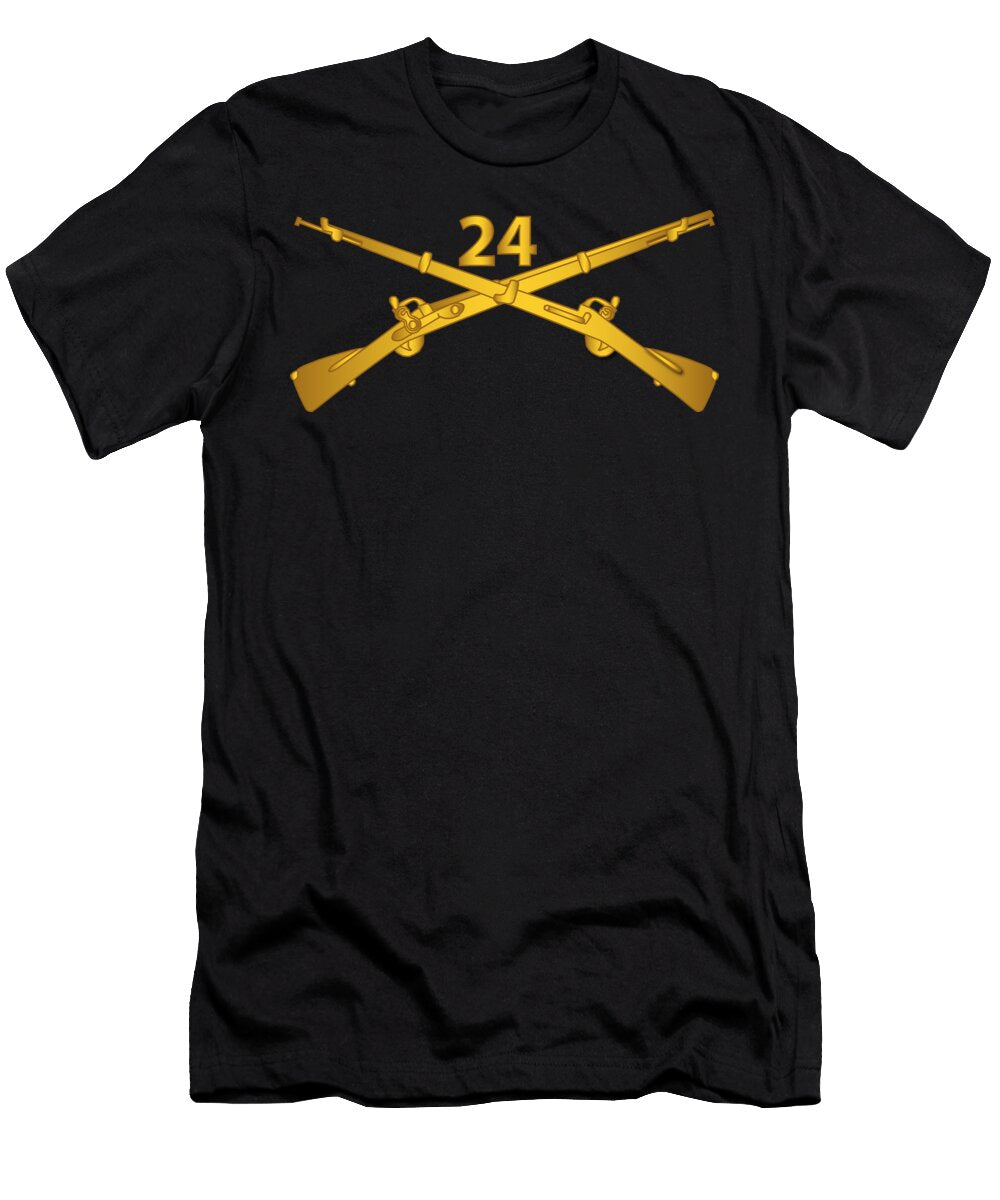 1 Army 24th Infantry Regiment Branch Wo Txt Tom Adkins T-Shirt