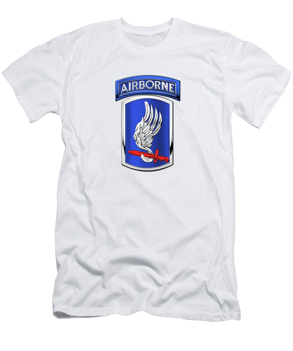 173rd Airborne Brigade Combat Team 173rd a B C T Insignia Over White Leather Serge Averbukh T-Shirt