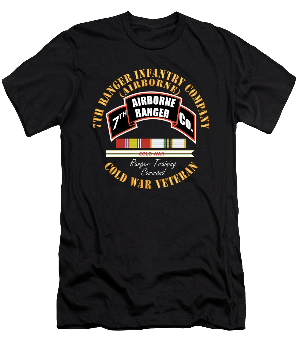 7th Ranger Infantry Company Airborne Cold War Svc Ribbons X 300 Tom Adkins T-Shirt