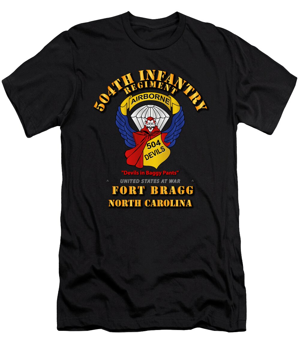 Army 504th Infantry Regiment Devils Fbnc Tom Adkins T-Shirt