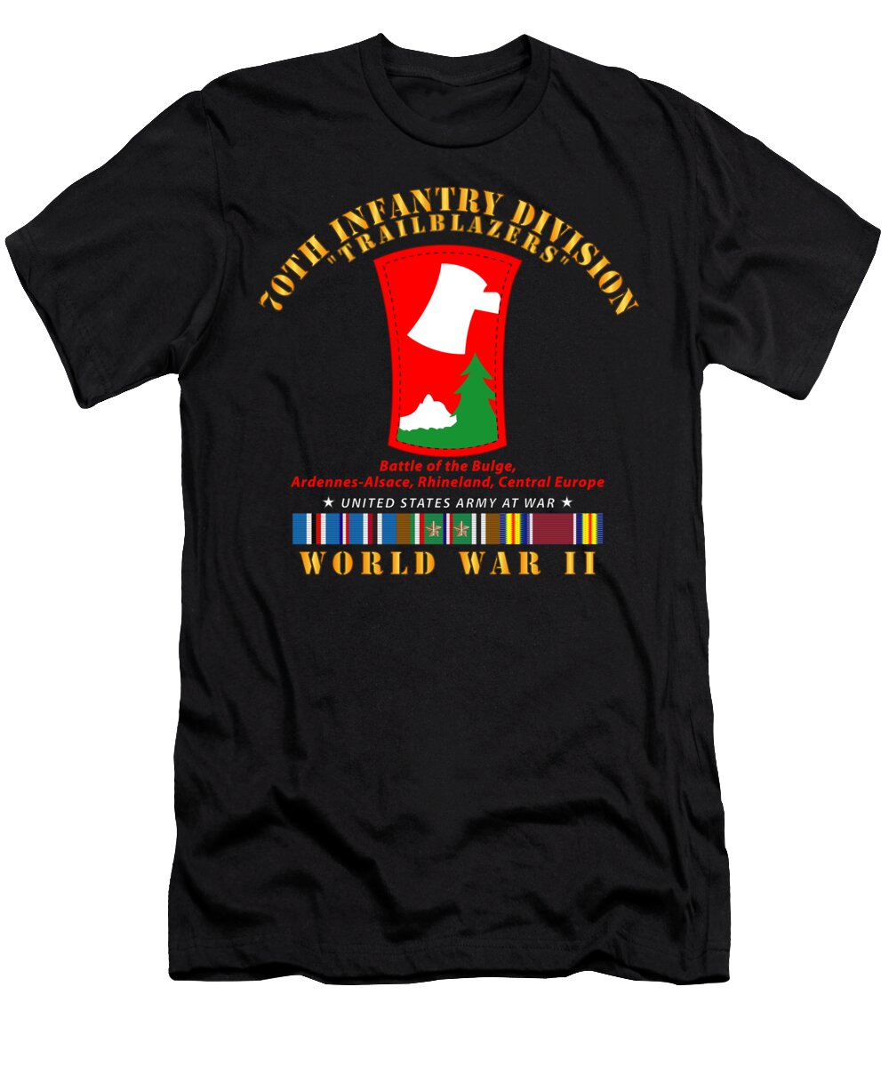 Army 70th Infantry Division Trailblazers W Wwii Eu Svc Tom Adkins T-Shirt