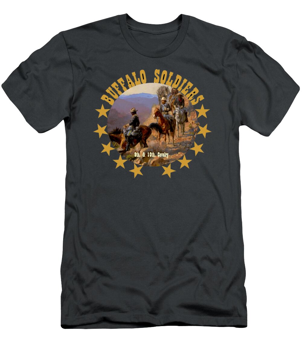 Buffalo Soldiers Tribute 9th 10th Cavalry African American Hakeem Harrie T-Shirt