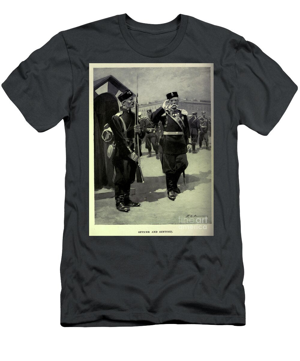 Imperial Russian Military Officer Saluting Sentinel Saint Peters As1 Historic Illustrations T-Shirt