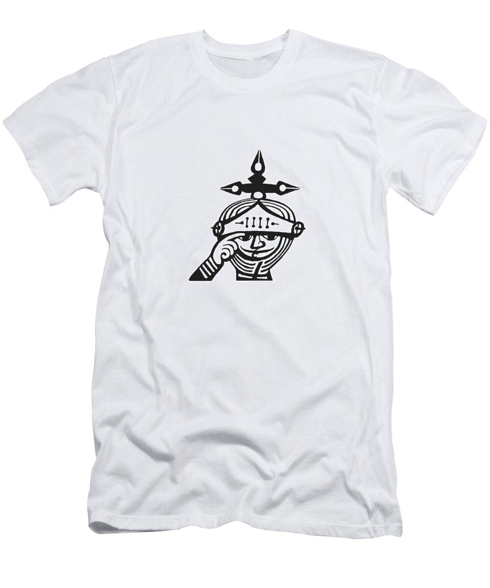 Knight Holding Up Eye Guard Csa Images T-Shirt