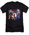 Red White Blue Horse Th July Flag USA Firework Patriotic Grover Mcclure T-Shirt