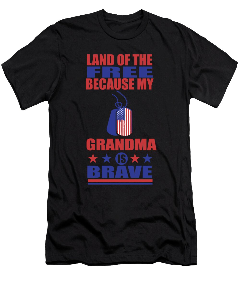 USA Patriotic Brave Grandma 4th July Organicfoodempire T-Shirt